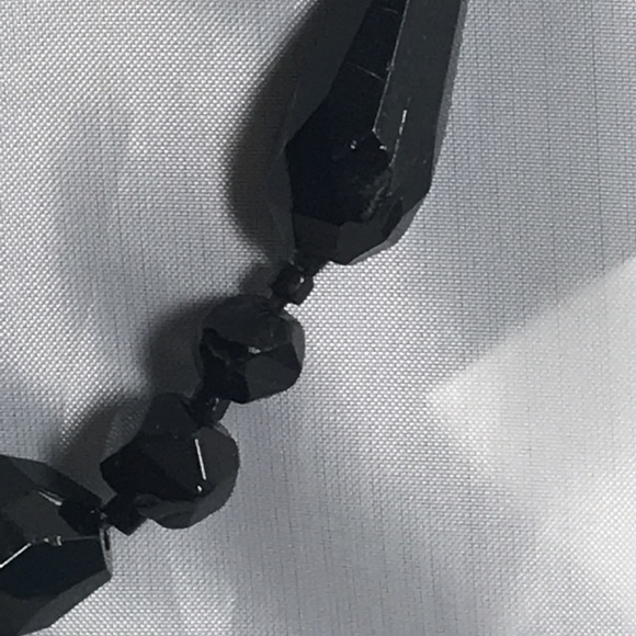 West Germany ebony glass bead necklace. - Picture 3 of 6